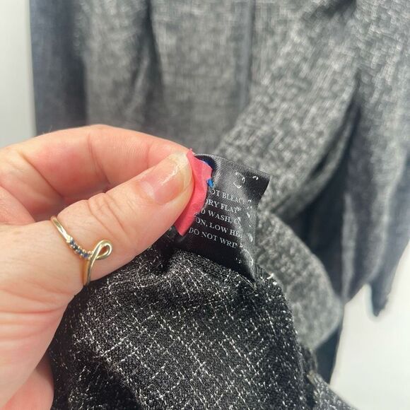 Dress Forum Womens Lightweight Jacket Shawl Open Front Pockets Dark Gray Large - Picture 6 of 10